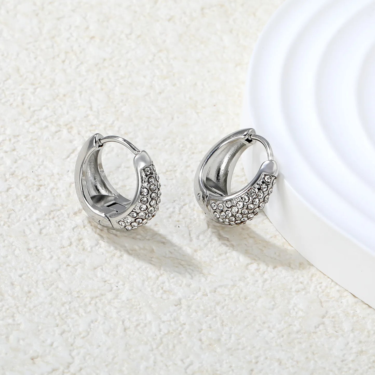 🌈 ✨Wholesale 15.6mm Zircon Ear Clips | 5 Colors Steel/Gold Non-Piercing