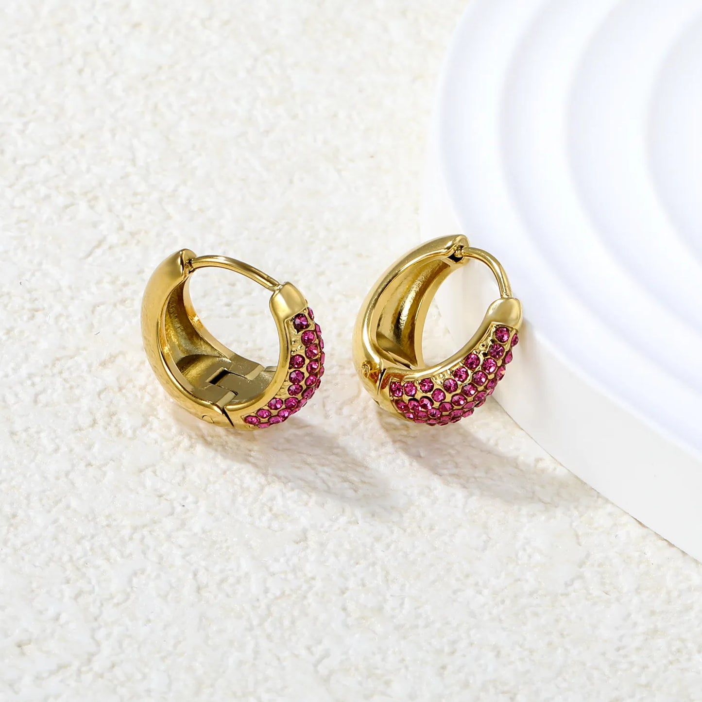 🌈 ✨Wholesale 15.6mm Zircon Ear Clips | 5 Colors Steel/Gold Non-Piercing