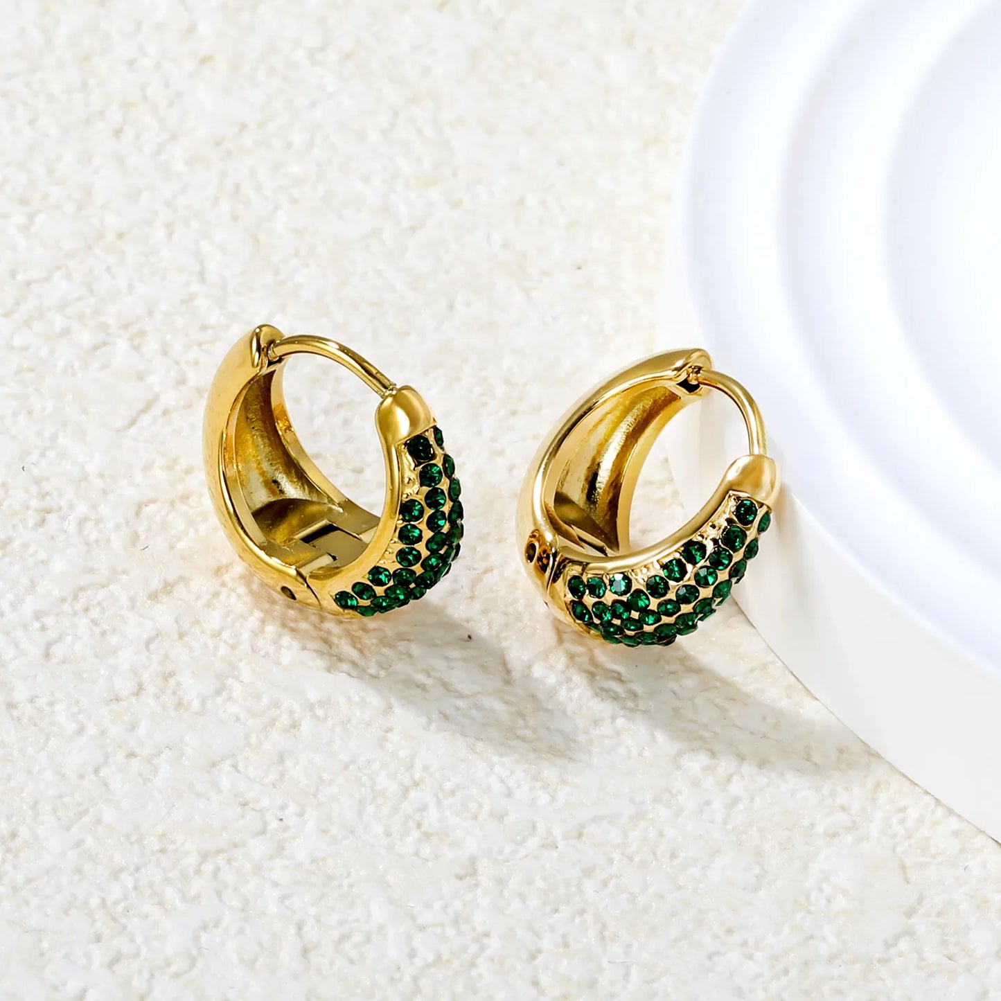 🌈 ✨Wholesale 15.6mm Zircon Ear Clips | 5 Colors Steel/Gold Non-Piercing