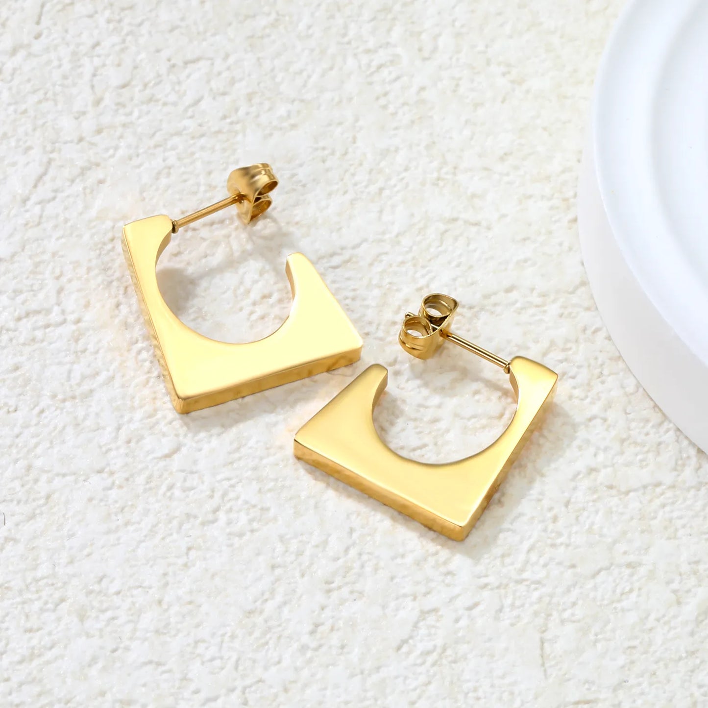 ✨Wholesale Gold Geometric Earrings: 2.3x20.6mm Smooth Minimalist Hoops | Stainless Steel Lightweight Bulk Jewelry