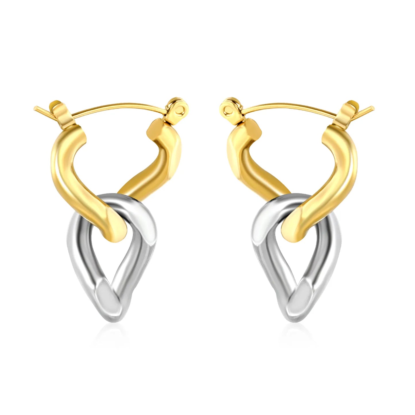 ✨ Wholesale 18mm Chain Earring Backs | 3.0mm Two-Tone Steel/Gold Clasps