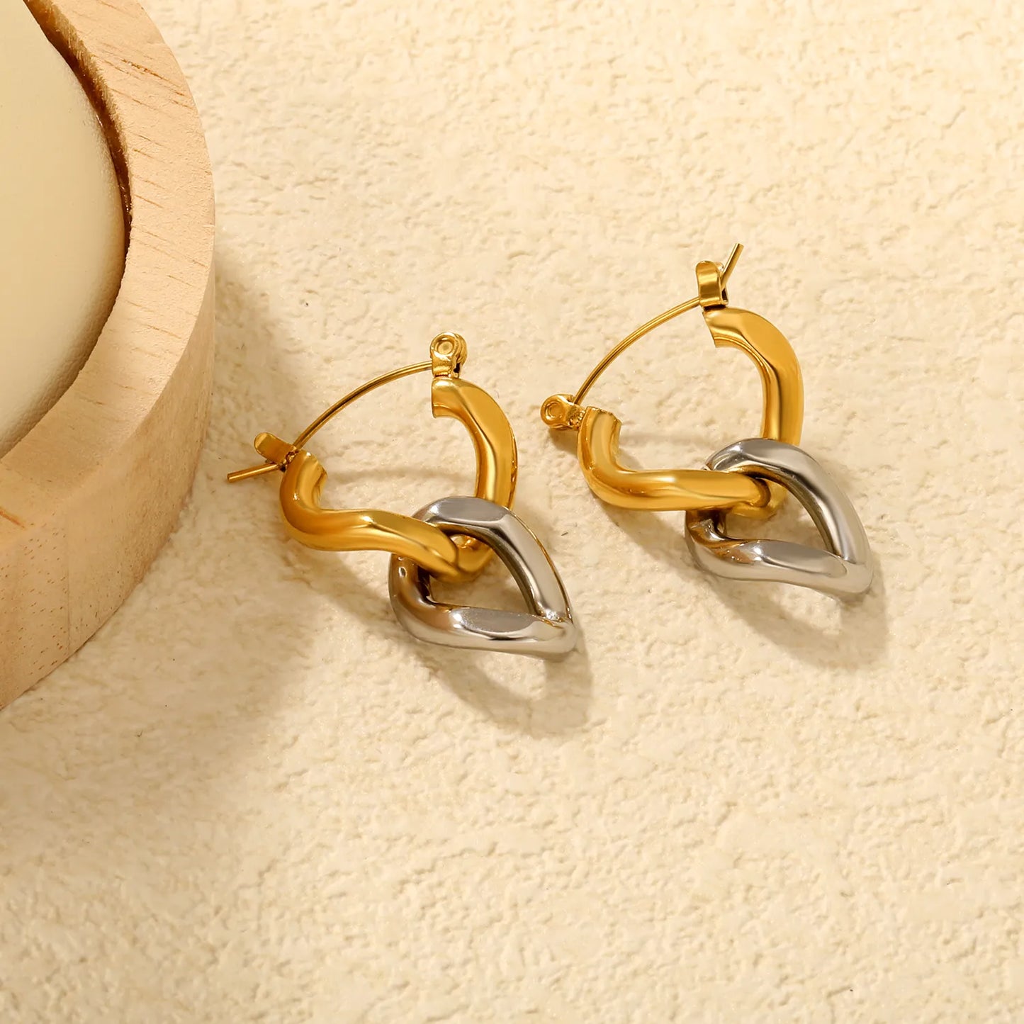 ✨ Wholesale 18mm Chain Earring Backs | 3.0mm Two-Tone Steel/Gold Clasps
