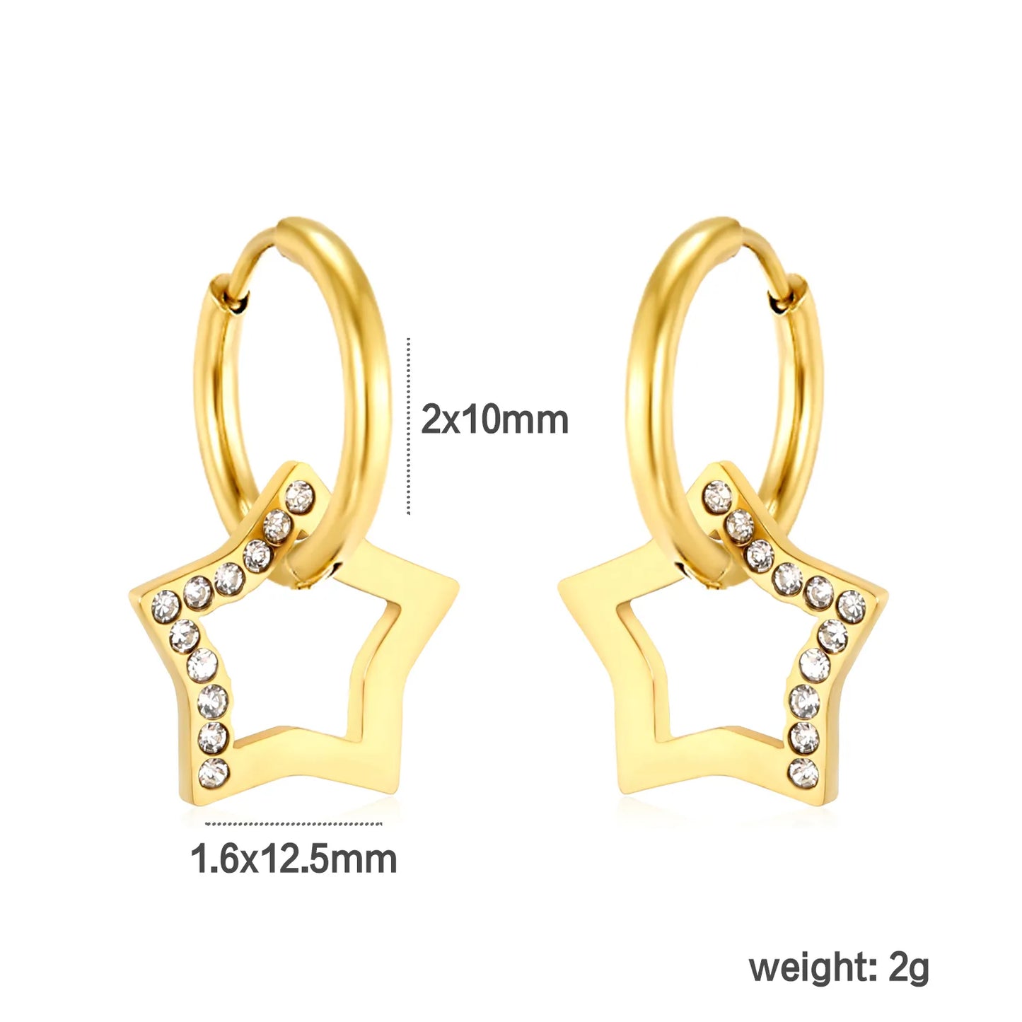✨ Wholesale Star Earring Backs | 10mm ID + 12.5mm CZ Star