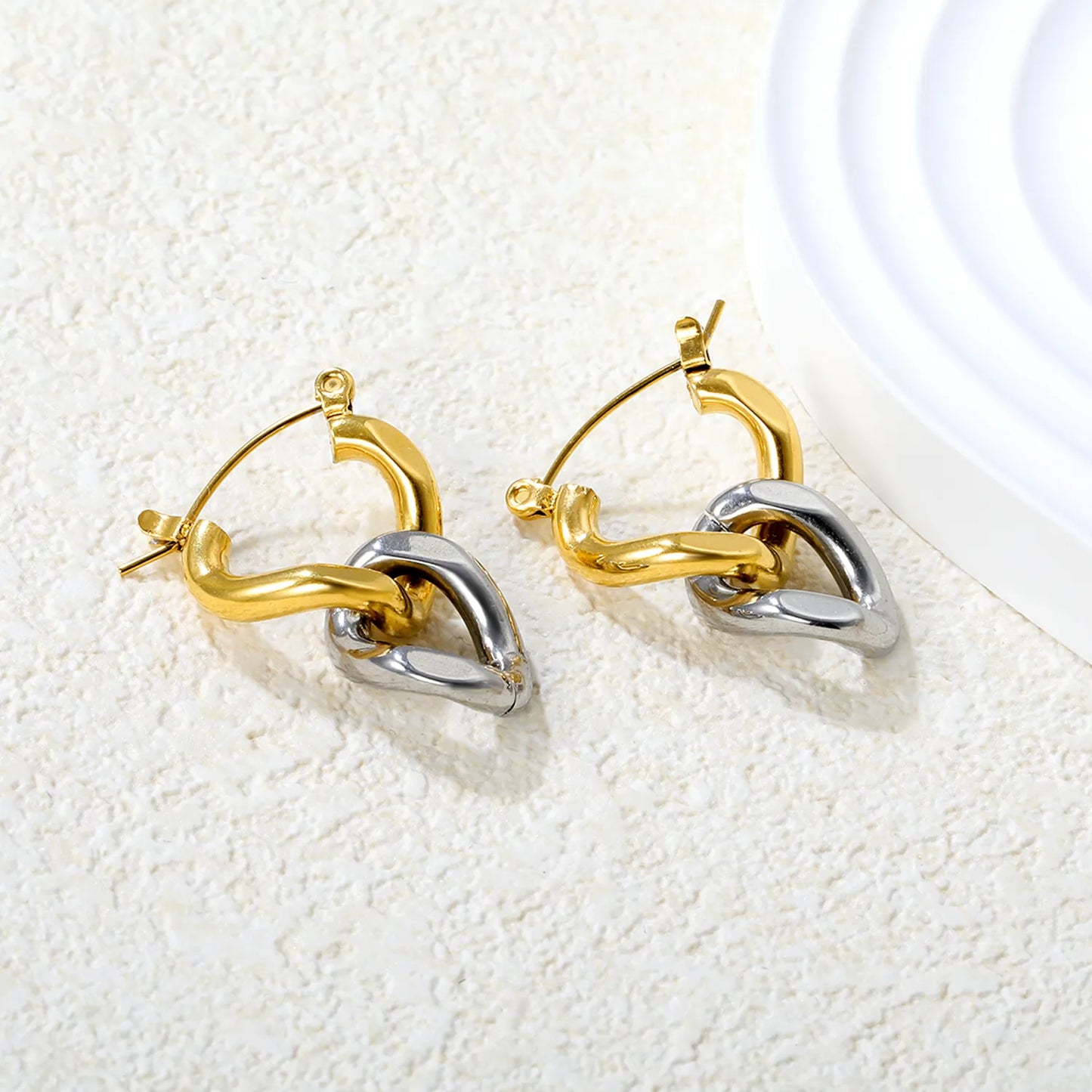 ✨ Wholesale 18mm Chain Earring Backs | 3.0mm Two-Tone Steel/Gold Clasps