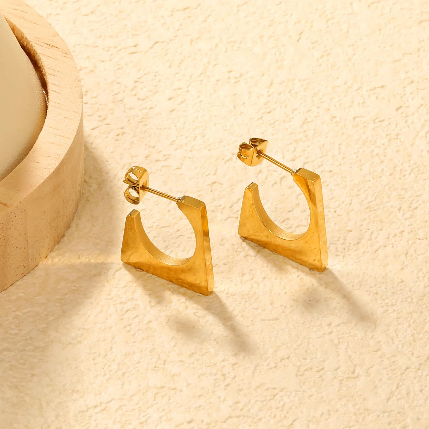✨Wholesale Gold Geometric Earrings: 2.3x20.6mm Smooth Minimalist Hoops | Stainless Steel Lightweight Bulk Jewelry