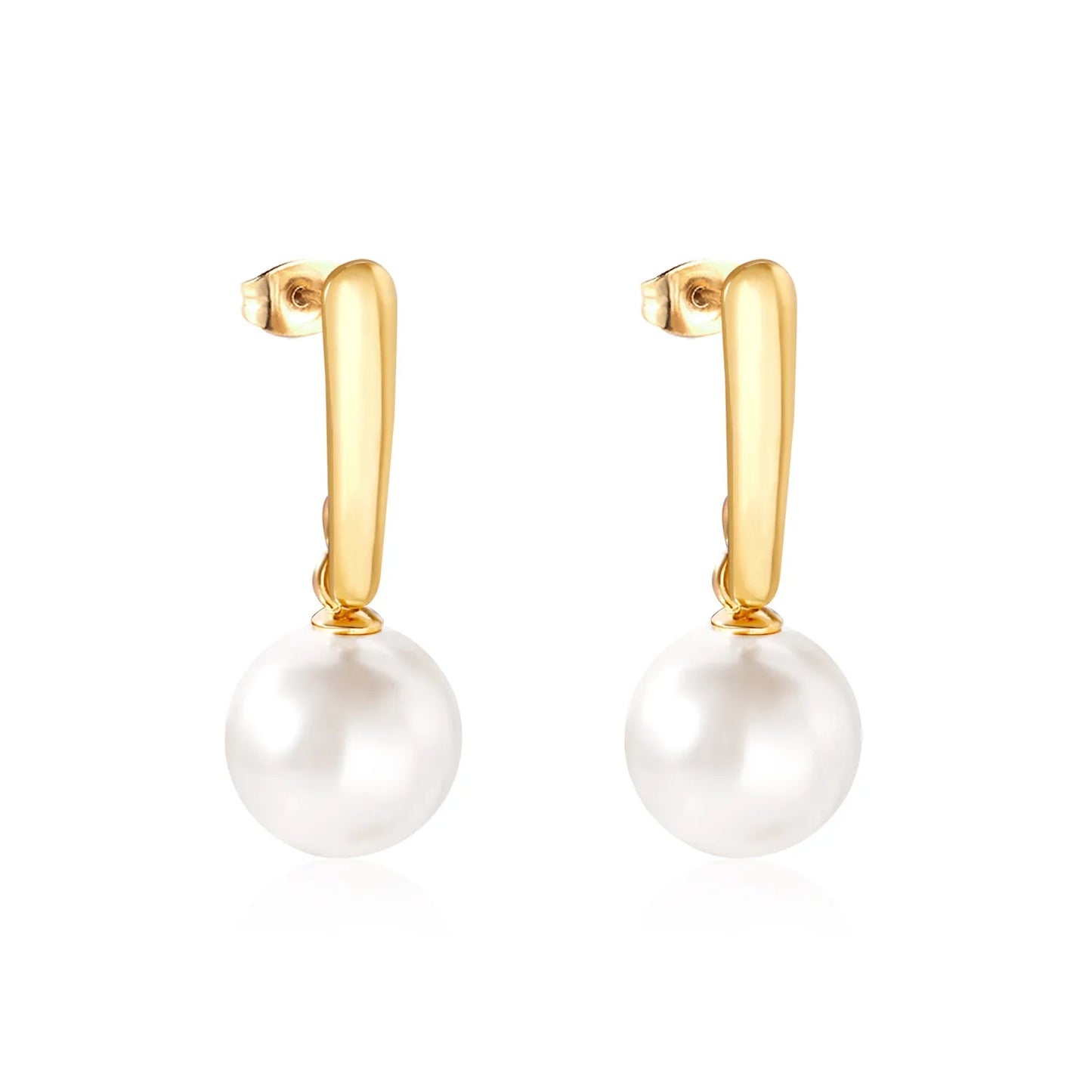 ✨ Wholesale 12mm Matte Bead Earrings | Two-Tone Gold | Hypoallergenic