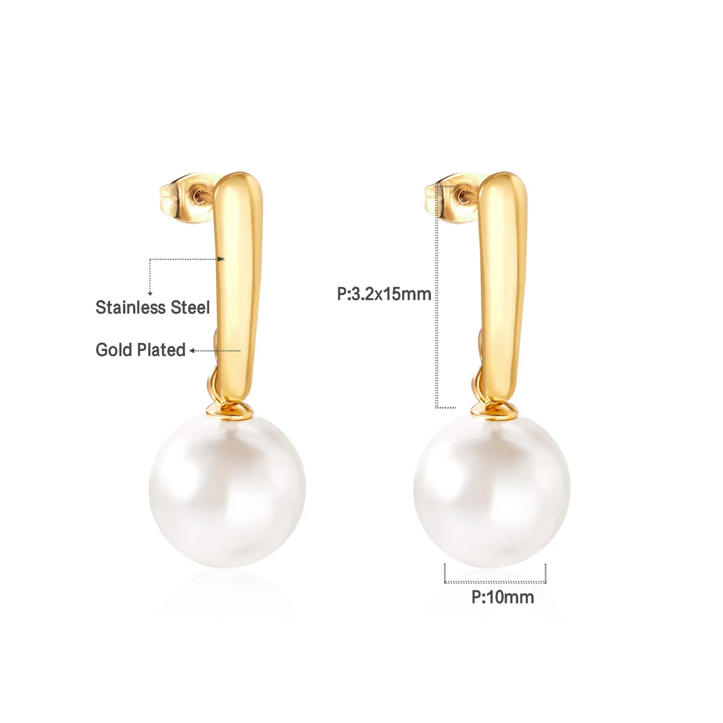 ✨ Wholesale 12mm Matte Bead Earrings | Two-Tone Gold | Hypoallergenic