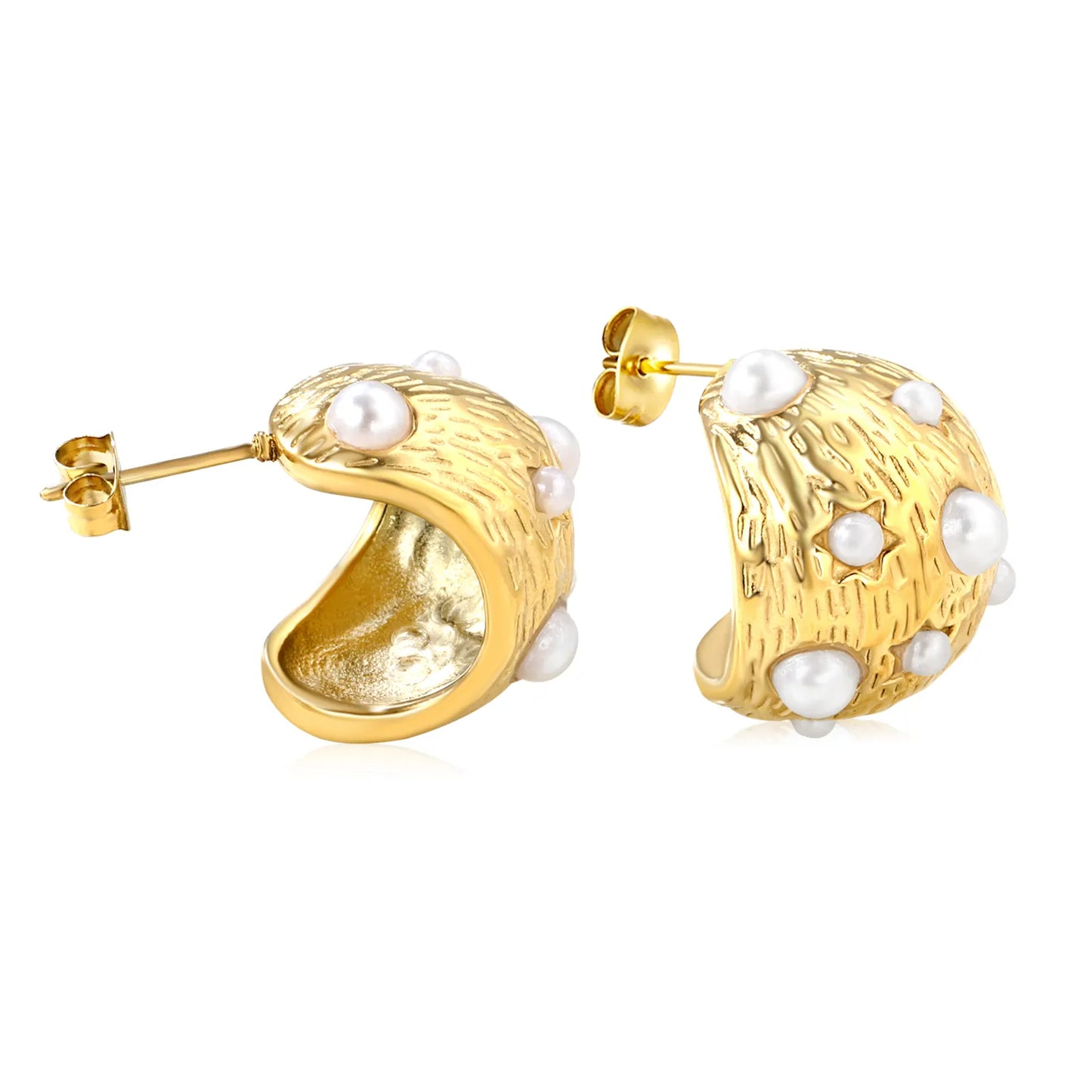 ✨ Wholesale Pearl Tree Earrings | 17x20mm Gold Branch Studs