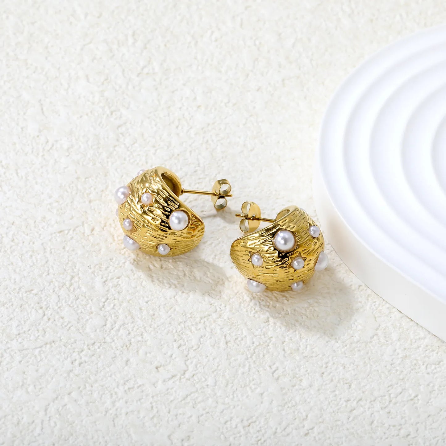 ✨ Wholesale Pearl Tree Earrings | 17x20mm Gold Branch Studs