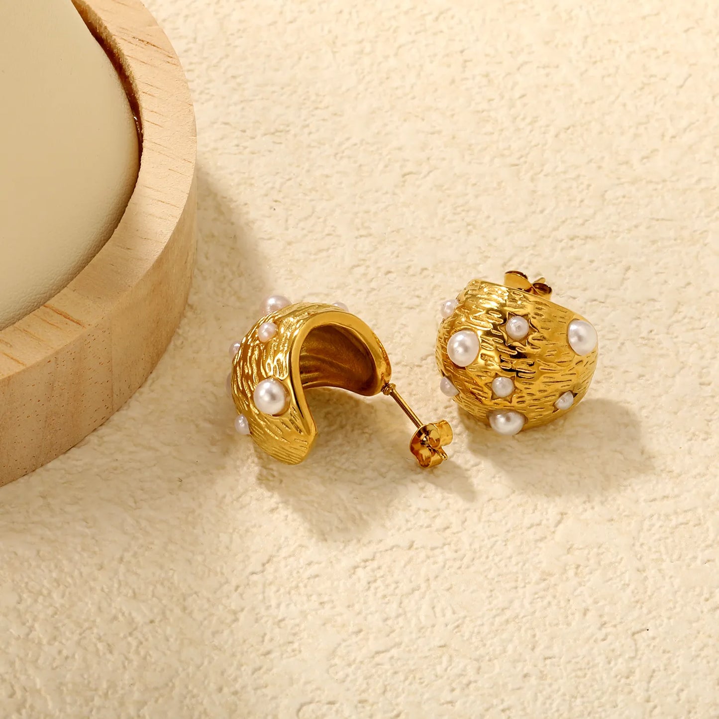 ✨ Wholesale Pearl Tree Earrings | 17x20mm Gold Branch Studs