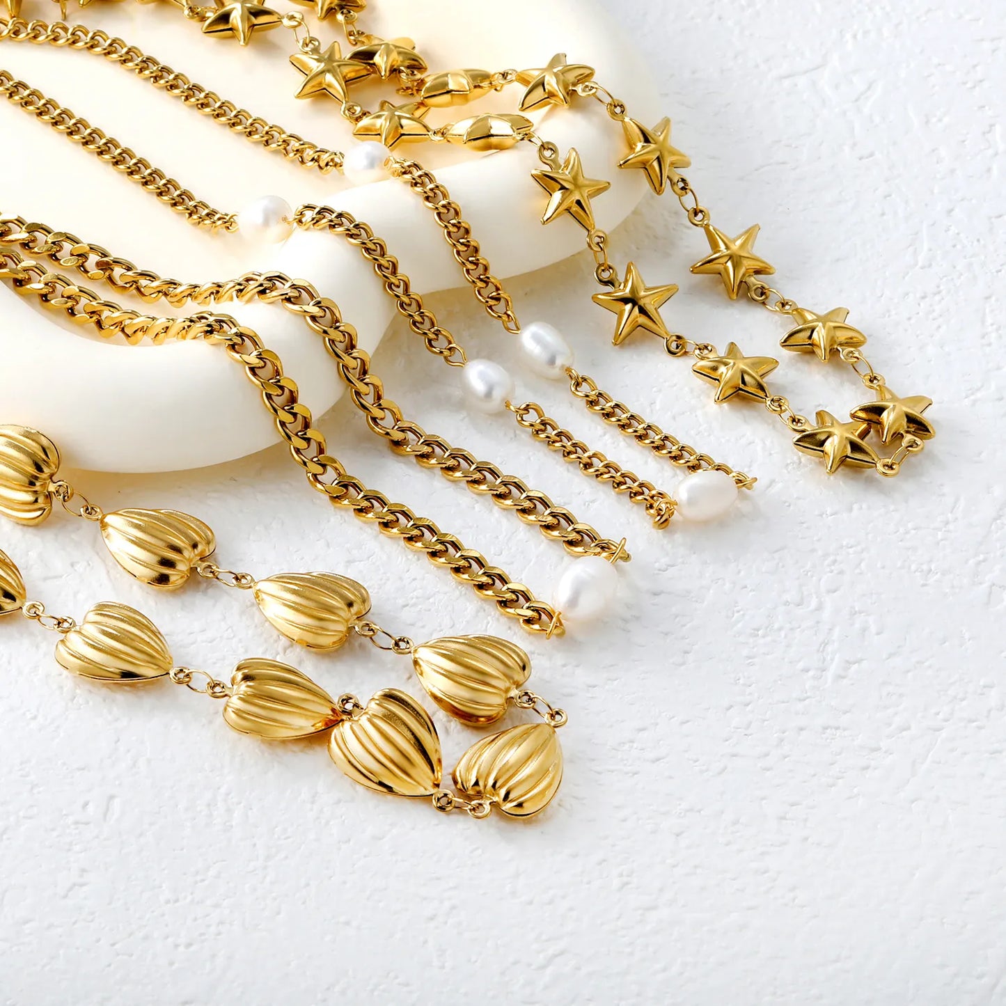 ✨ PVD 18k gold 40+5cm Stainless Steel Necklaces Wholesale (12+ Pieces) | Hypoallergenic & Tarnish-Free 🌍 | Trendy Pendants & Chains