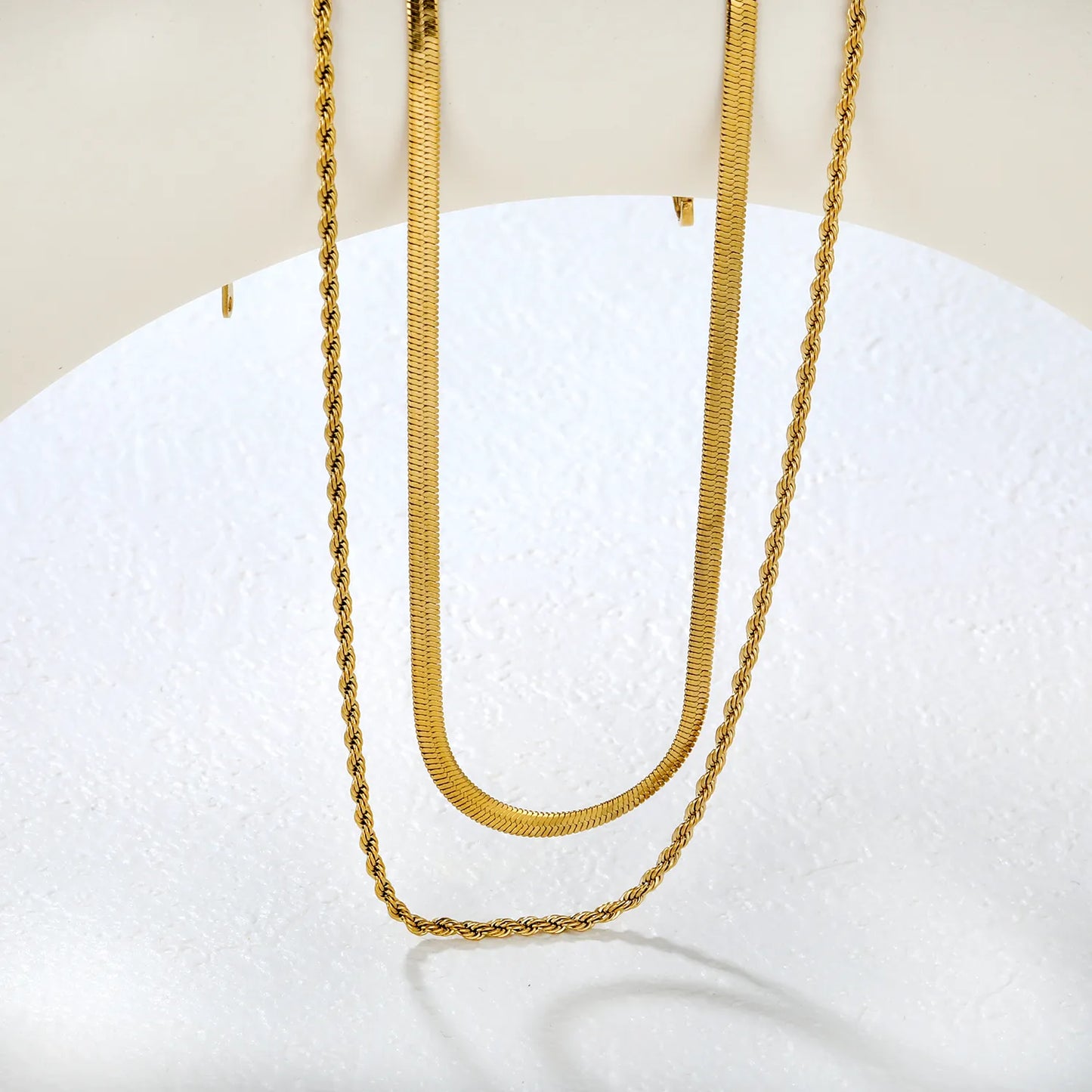 ✨ Wholesale 3mm Blade + 2mm Twist Dual Chain 40+5cm | 10x3mm Bar Tag