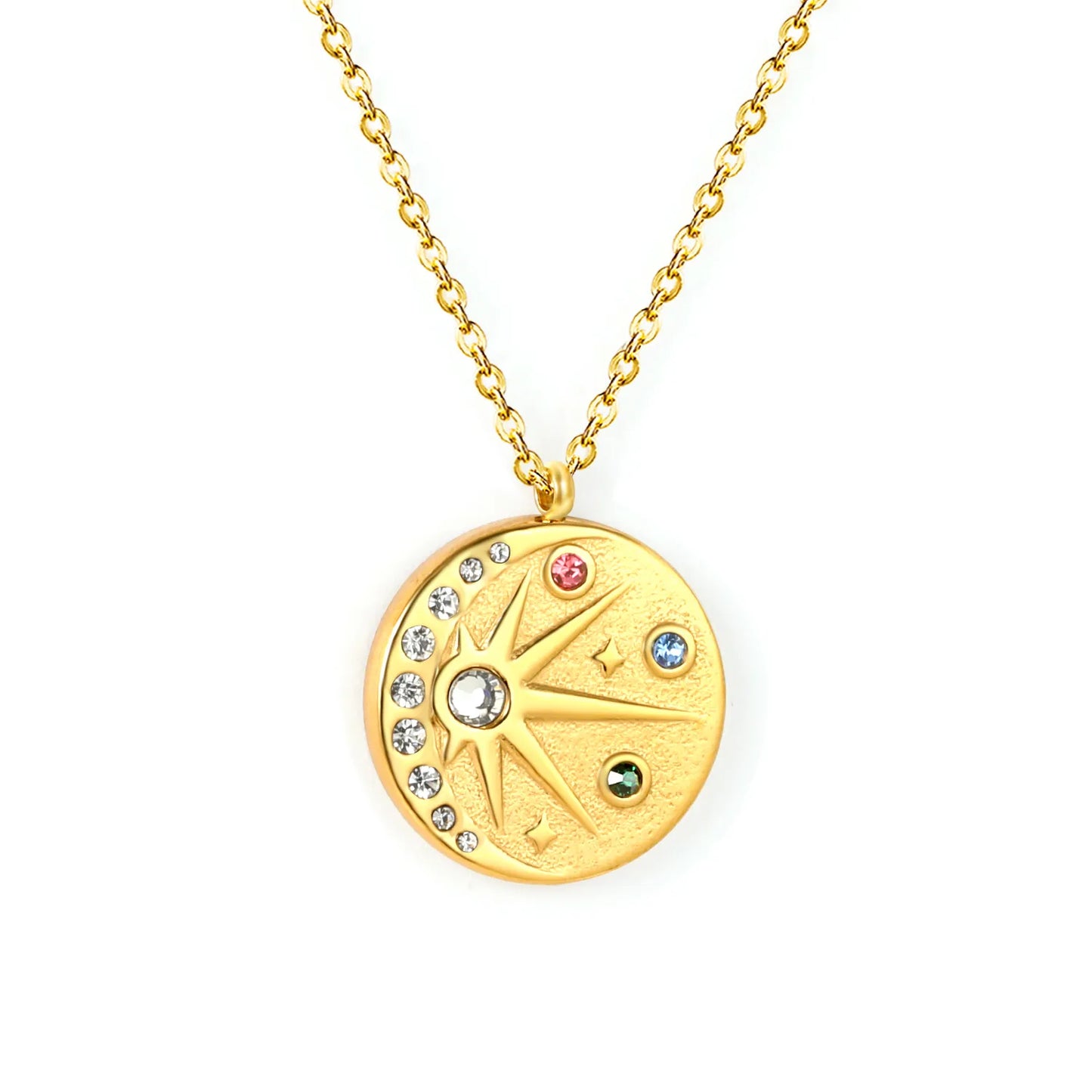 ✨ Wholesale 18mm Octagram Star Necklace | 40+5cm +6mm Tag Gold