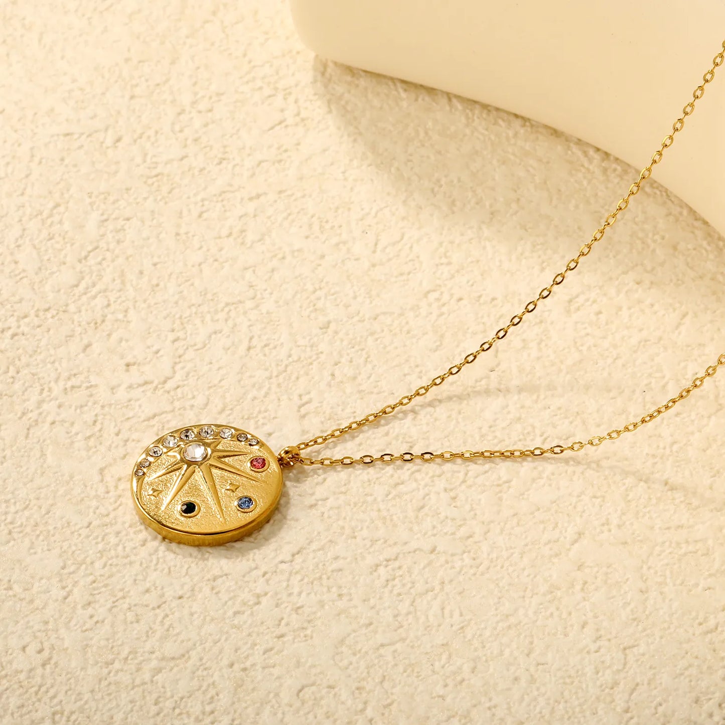 ✨ Wholesale 18mm Octagram Star Necklace | 40+5cm +6mm Tag Gold