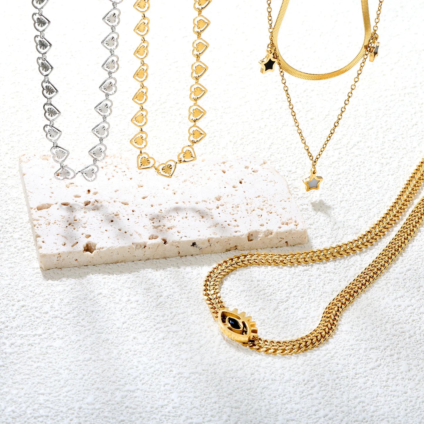 ✨ PVD 18k gold 46+5cm/40+5cm/46+5cm Stainless Steel Necklaces Wholesale (12+ Pieces) | Hypoallergenic & Tarnish-Free 🌍 | Trendy Pendants & Chains