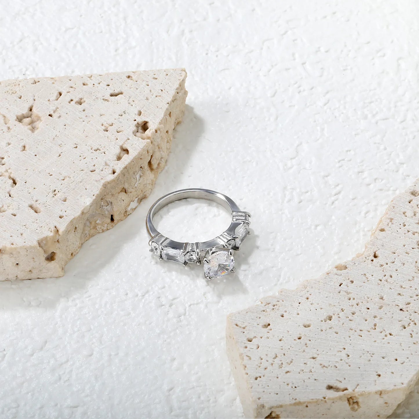 💍 Wholesale Stackable Zirconia Rings | 5 Height Mix | Steel