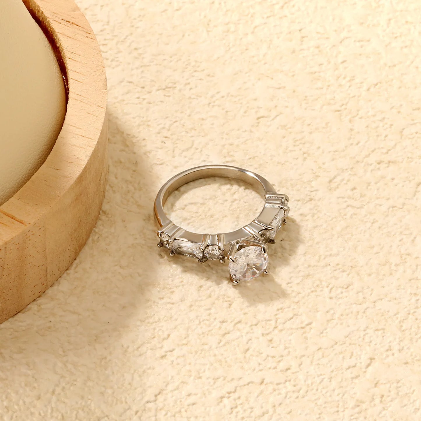 💍 Wholesale Stackable Zirconia Rings | 5 Height Mix | Steel