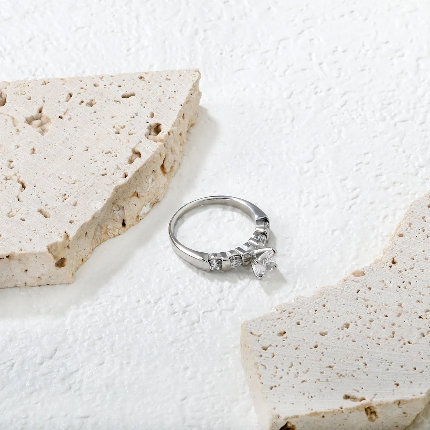 💍 Wholesale Stackable Zirconia Rings | 5 Height Mix | Steel