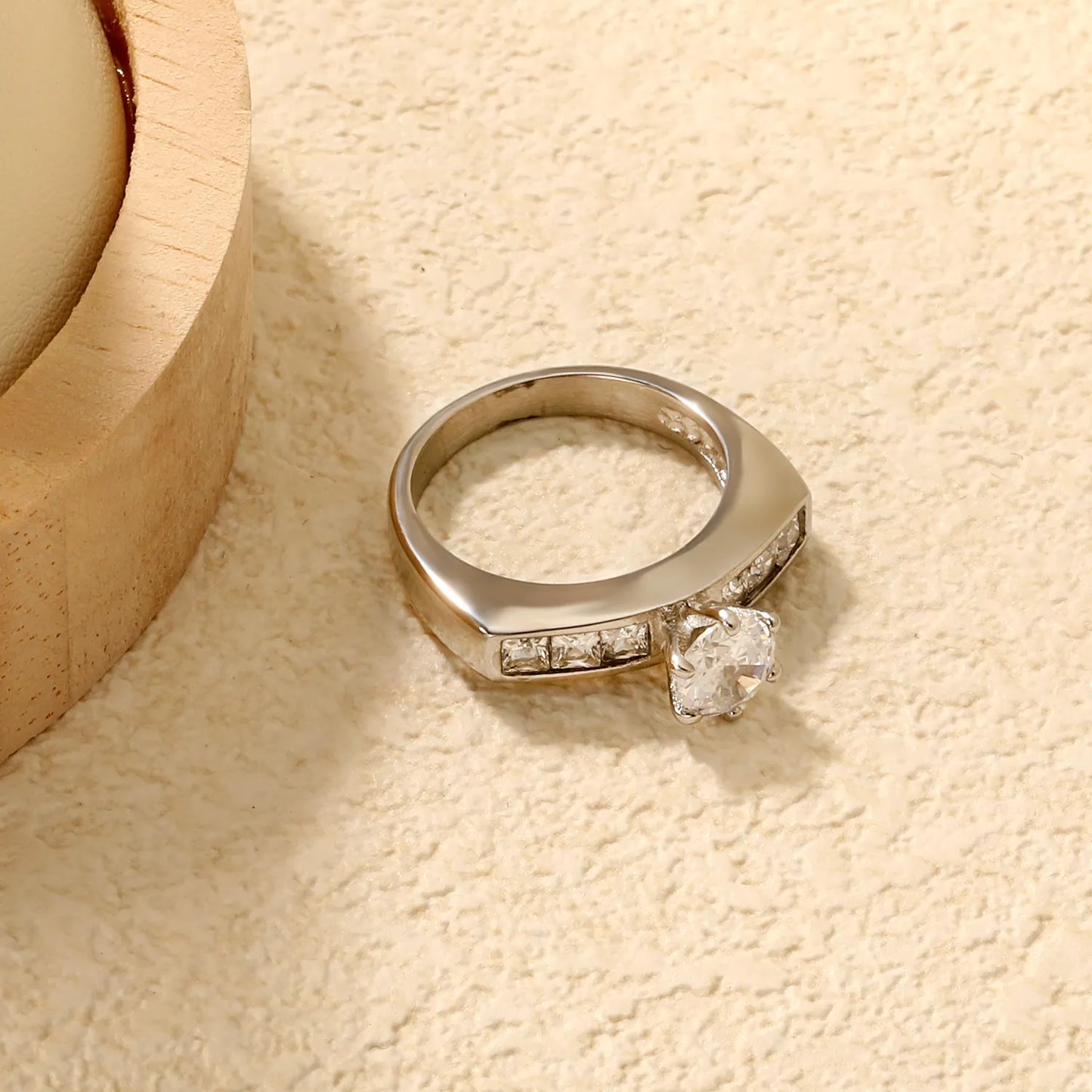 💍 Wholesale Stackable Zirconia Rings | 5 Height Mix | Steel