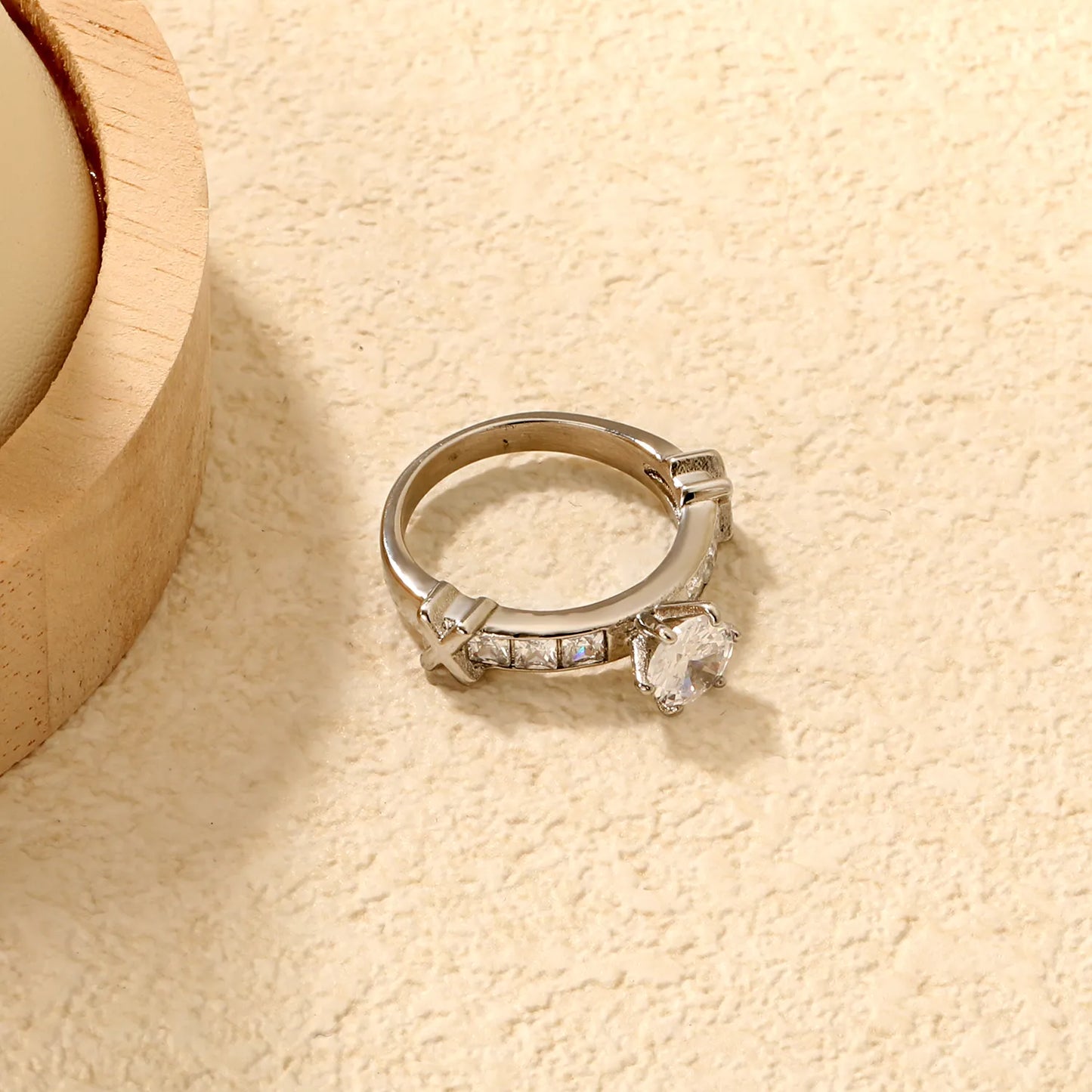 💍 Wholesale Stackable Zirconia Rings | 5 Height Mix | Steel