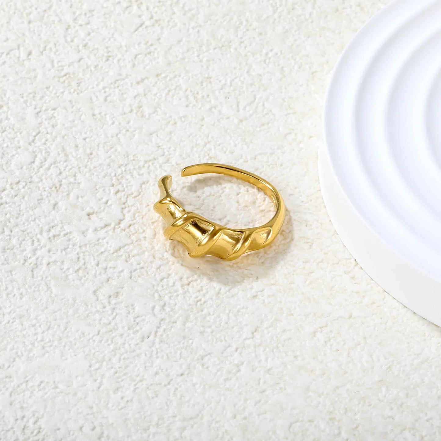 ✨ Wholesale Gold Open Ring | 8mm Adjustable Band | Steel