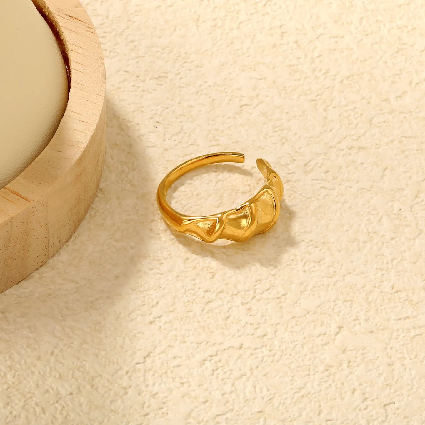 ✨ Wholesale Gold Open Ring | 8mm Adjustable Band | Steel