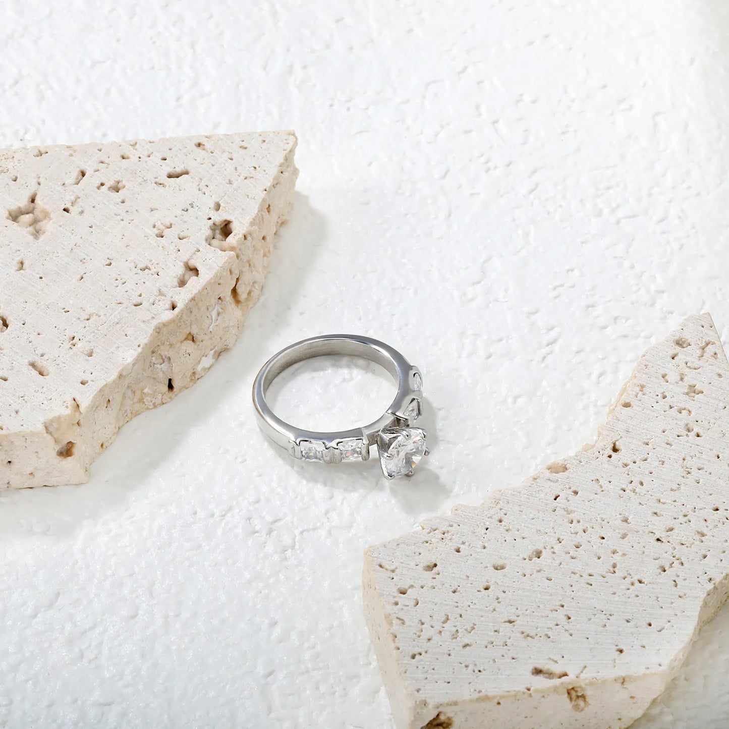 💍 Wholesale Stackable Zirconia Rings | 5 Height Mix | Steel