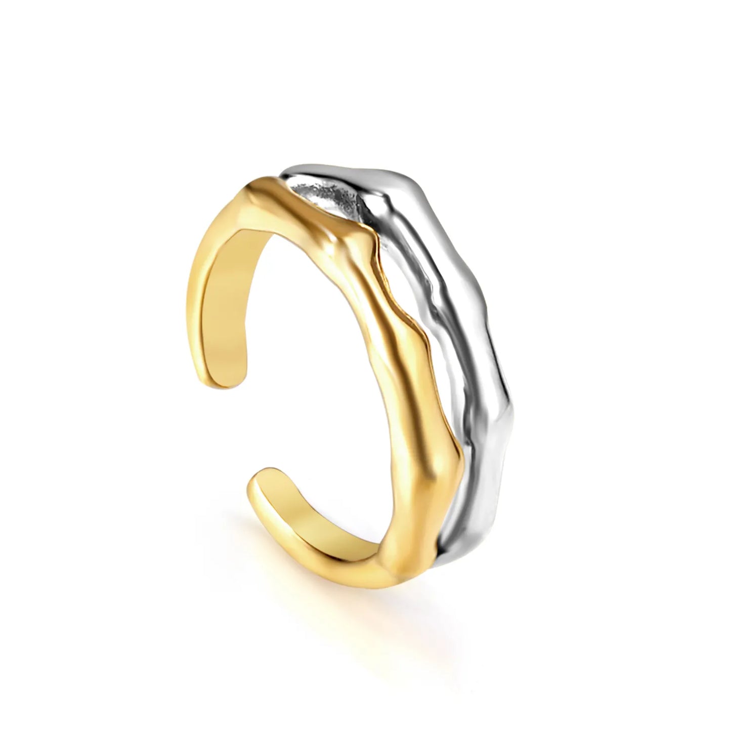 ✨ Wholesale 6.5mm Double Bamboo Ring | Intergold Stainless Steel Open Band