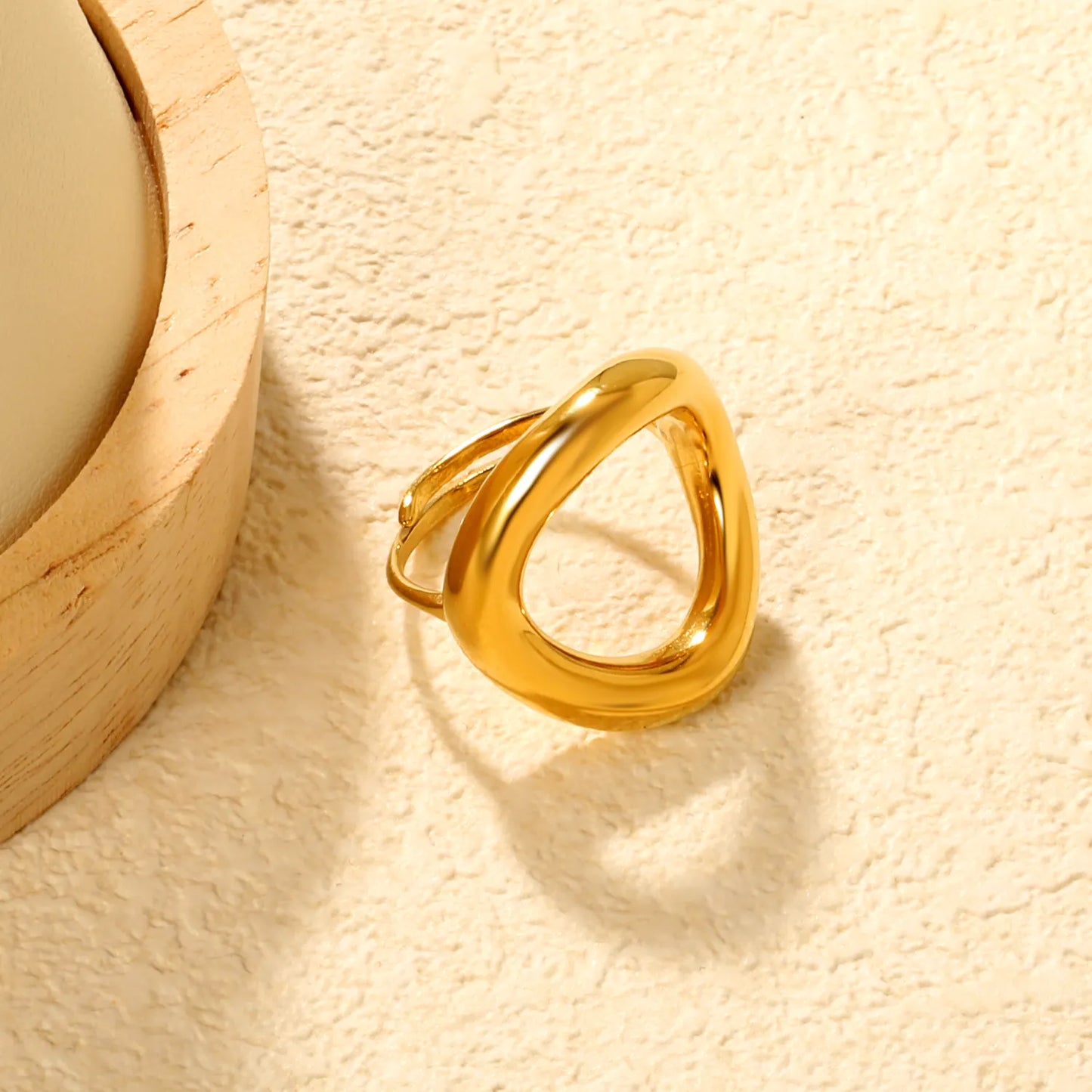 ✨ Wholesale 23mm Gold Stainless Steel Ring | Bold Statement Ring | Bulk Fashion Rings for Women