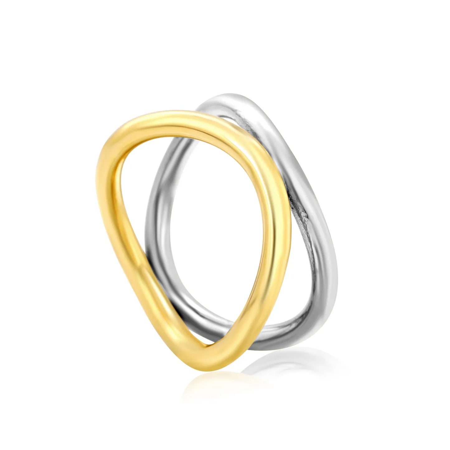 ✨ Wholesale 11mm Irregular Double Ring | Intergold Stainless Steel Band