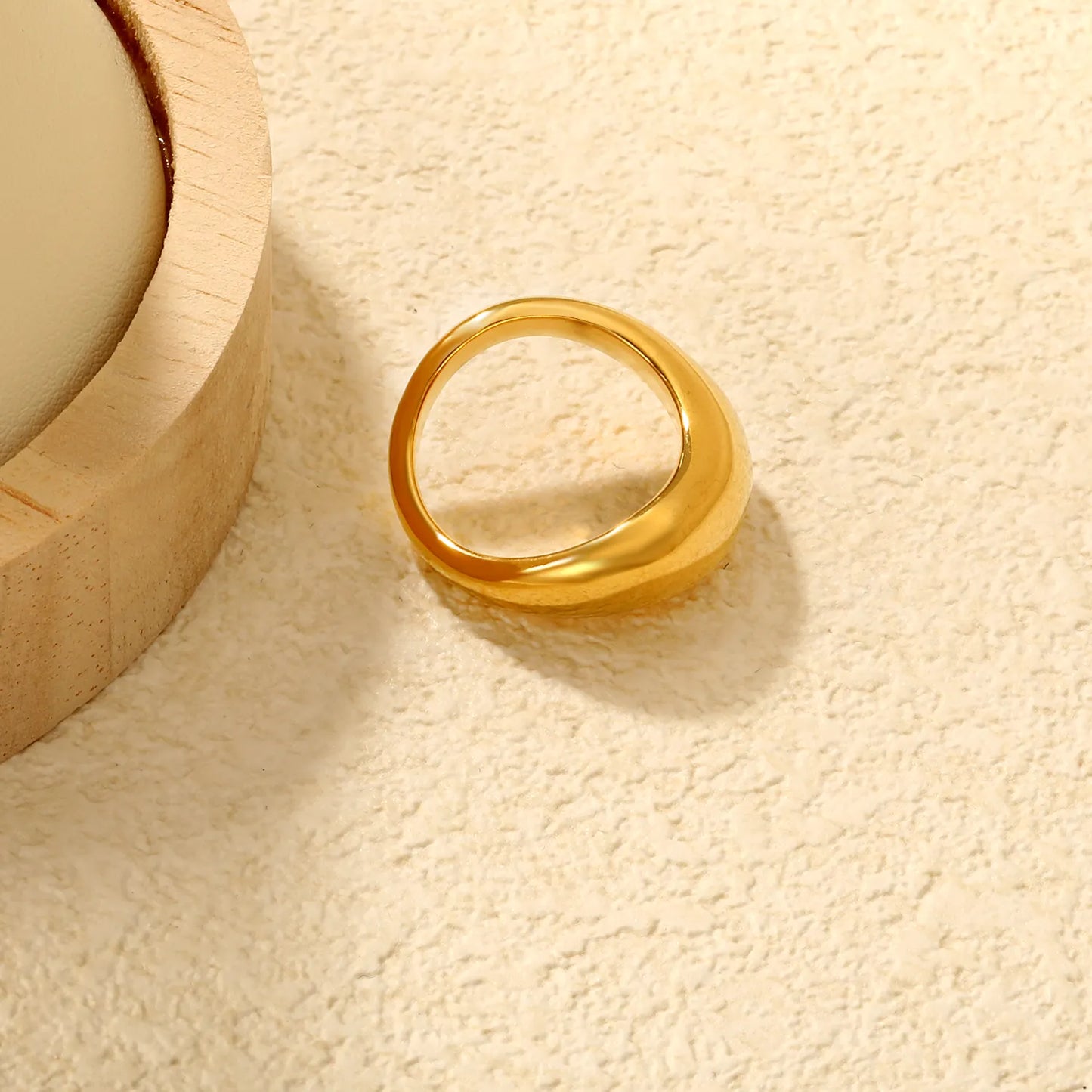 ✨ Wholesale 10mm Geometric Ring | Gold Stainless Steel Irregular Open Band