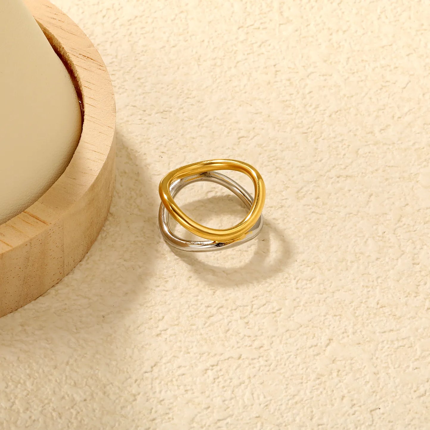 ✨ Wholesale 11mm Irregular Double Ring | Intergold Stainless Steel Band