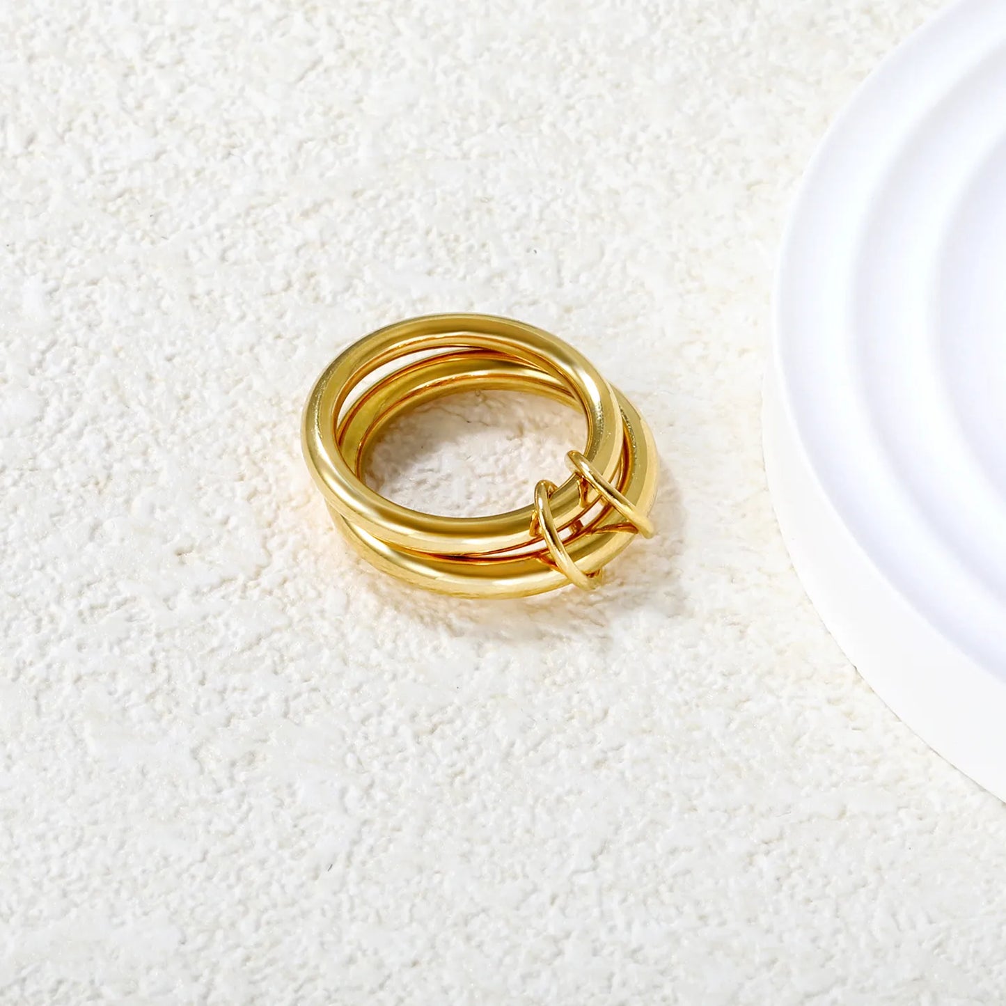 ⭕⭕ Wholesale 5.6mm Double Circle Ring | Gold/Silver Stainless Steel Band