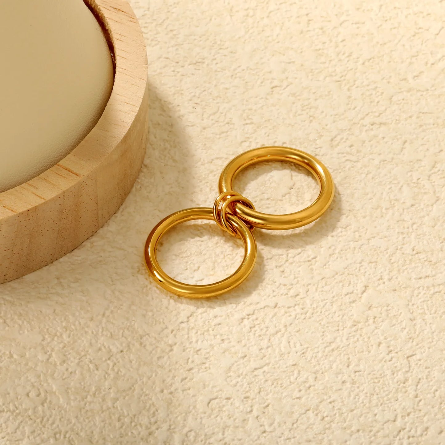 ⭕⭕ Wholesale 5.6mm Double Circle Ring | Gold/Silver Stainless Steel Band