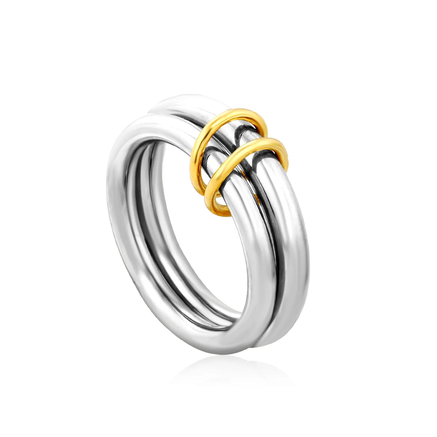 ⭕⭕ Wholesale 5.6mm Double Circle Ring | Gold/Silver Stainless Steel Band