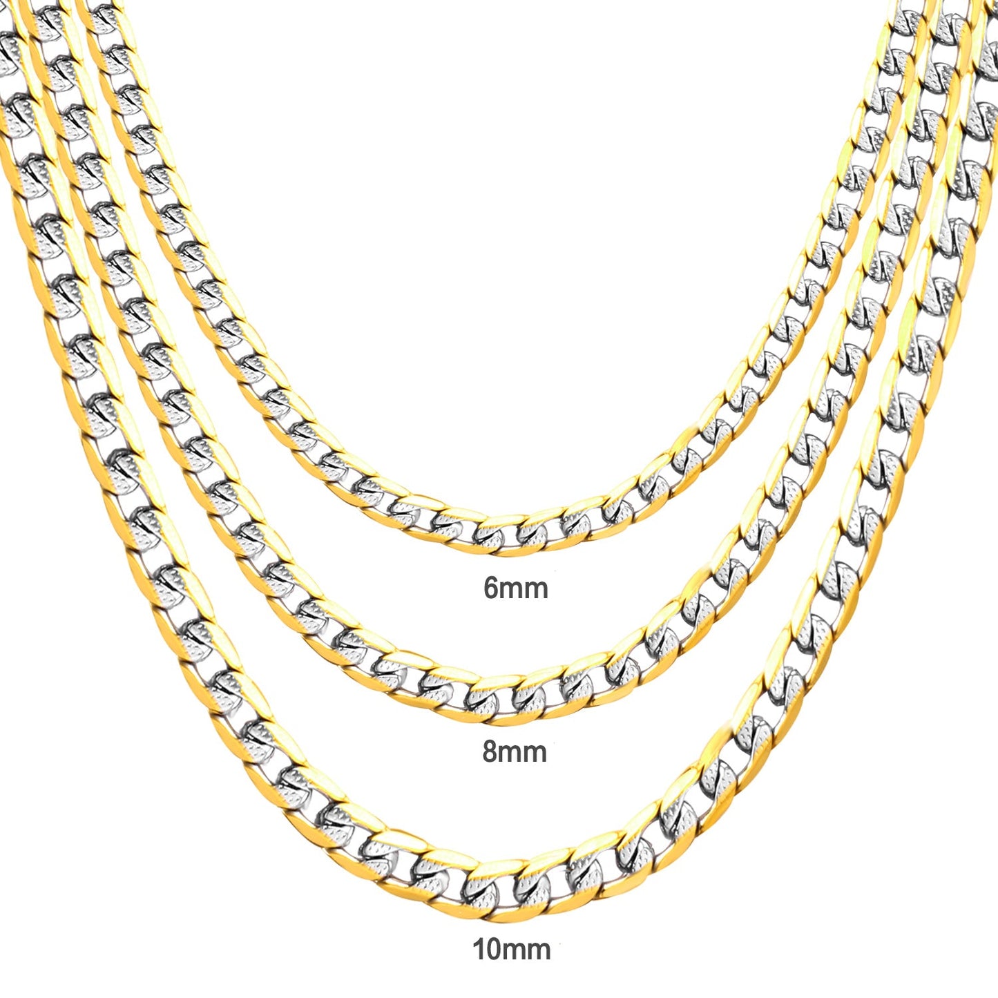 Fashion 6mm & 8mm &10mm mixed color & steel color inside star pattern long necklace DIY matching chain