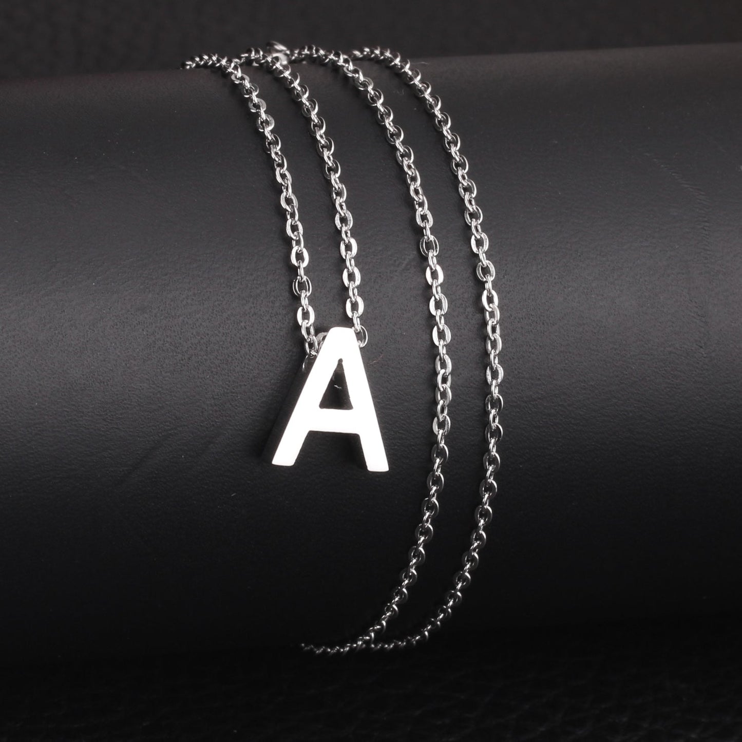 ASON Delicate Classic Style Initial 26 Letters Alphabet Chain Pendant Necklace Stainless Steel Color Jewelry Chokers
