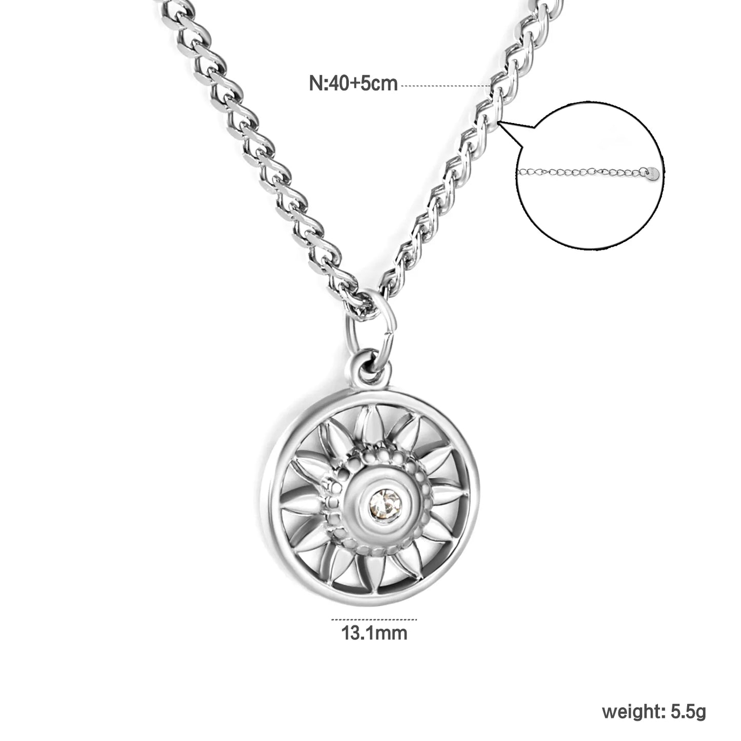 18K Gold/Silver Plated Sunburst Crystal Pendant Necklace | Wholesale Bulk Order | MOQ 12 | 40+5cm