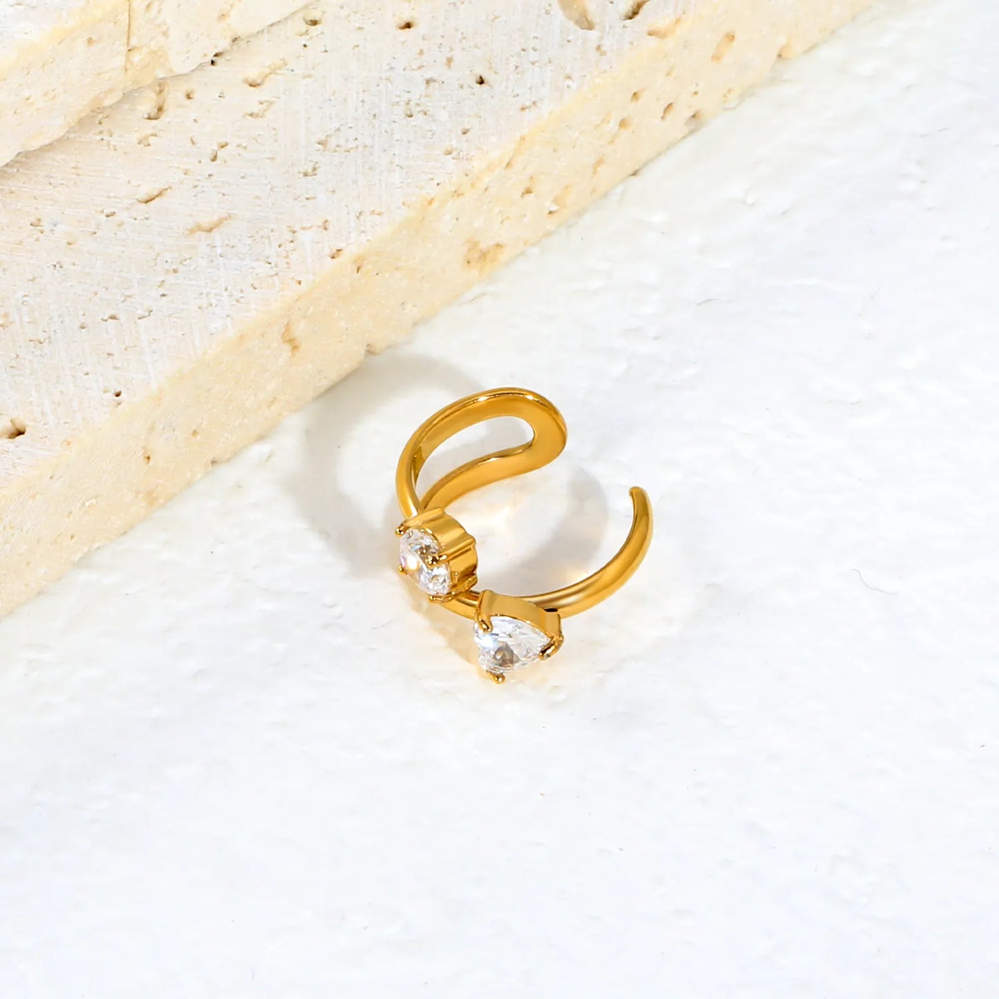 Assorted 6 Styles Gold Cuff Ear Cuff Set | No Piercing Required | 18K Gold Plated Stainless Steel Open Ear Cuffs | Wholesale Bulk Order MOQ 12