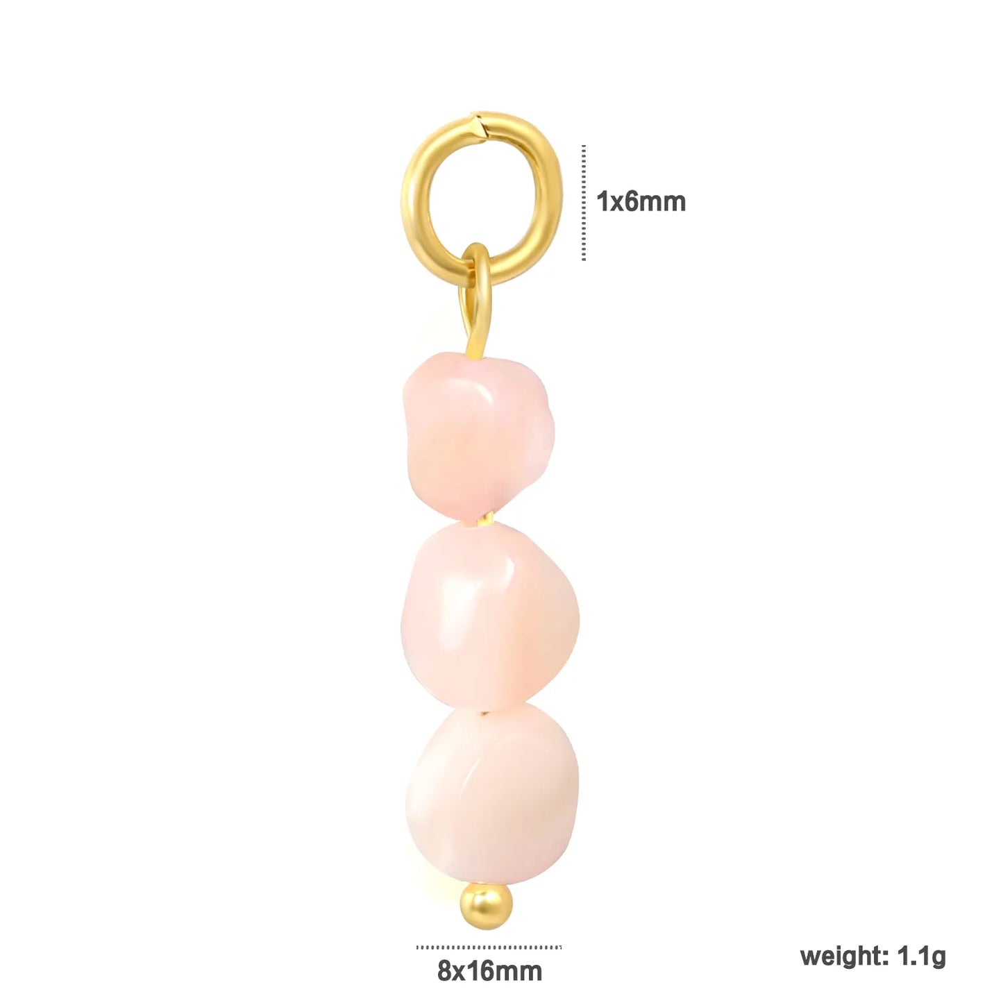 Irregular Natural Stone Dangle Charms | 18K Gold Plated Stainless Steel Gemstone Pendants | 3 Colors | Wholesale MOQ 12