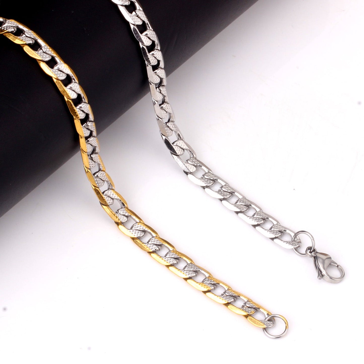 6/8/10mm Inner Star Pattern Stainless Steel Chain Bracelet For Women