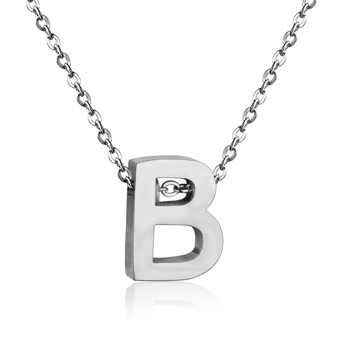 ASON Delicate Classic Style Initial 26 Letters Alphabet Chain Pendant Necklace Stainless Steel Color Jewelry Chokers