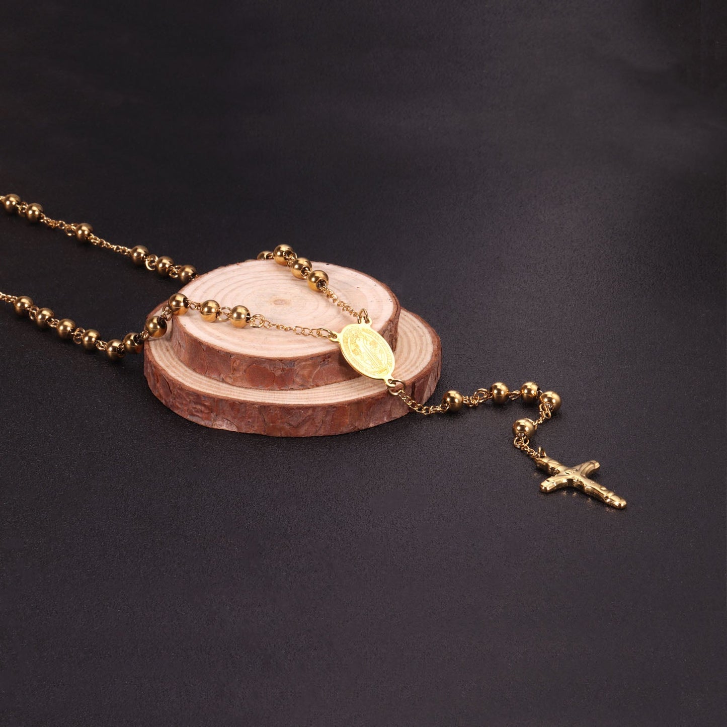 1-Golden Jesus Chain-6MM