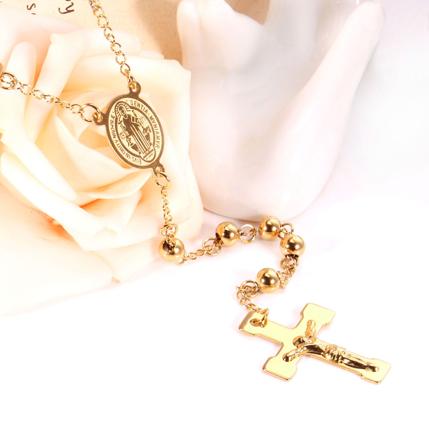 5-Golden Jesus Chain-6MM
