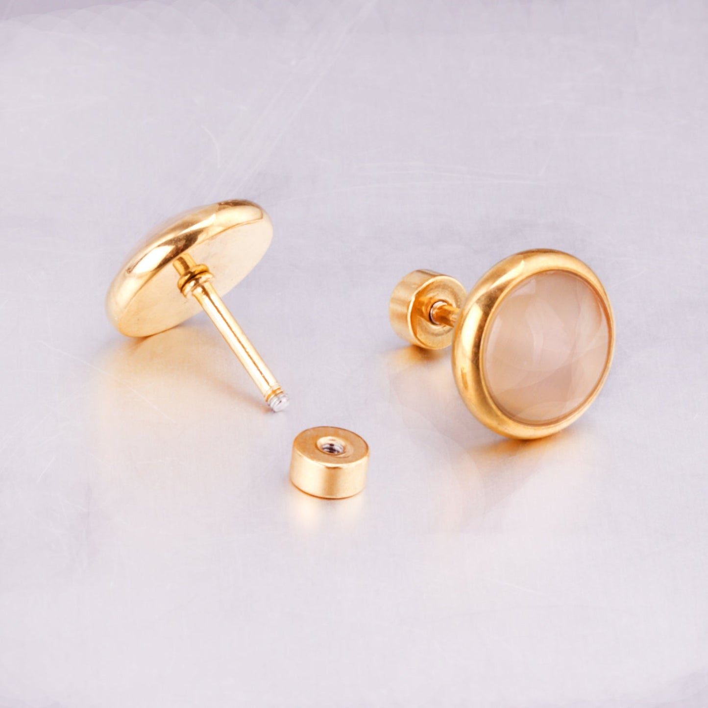 12 pairs 10mm/8mm Steel/Gold Mixed Screw Earrings