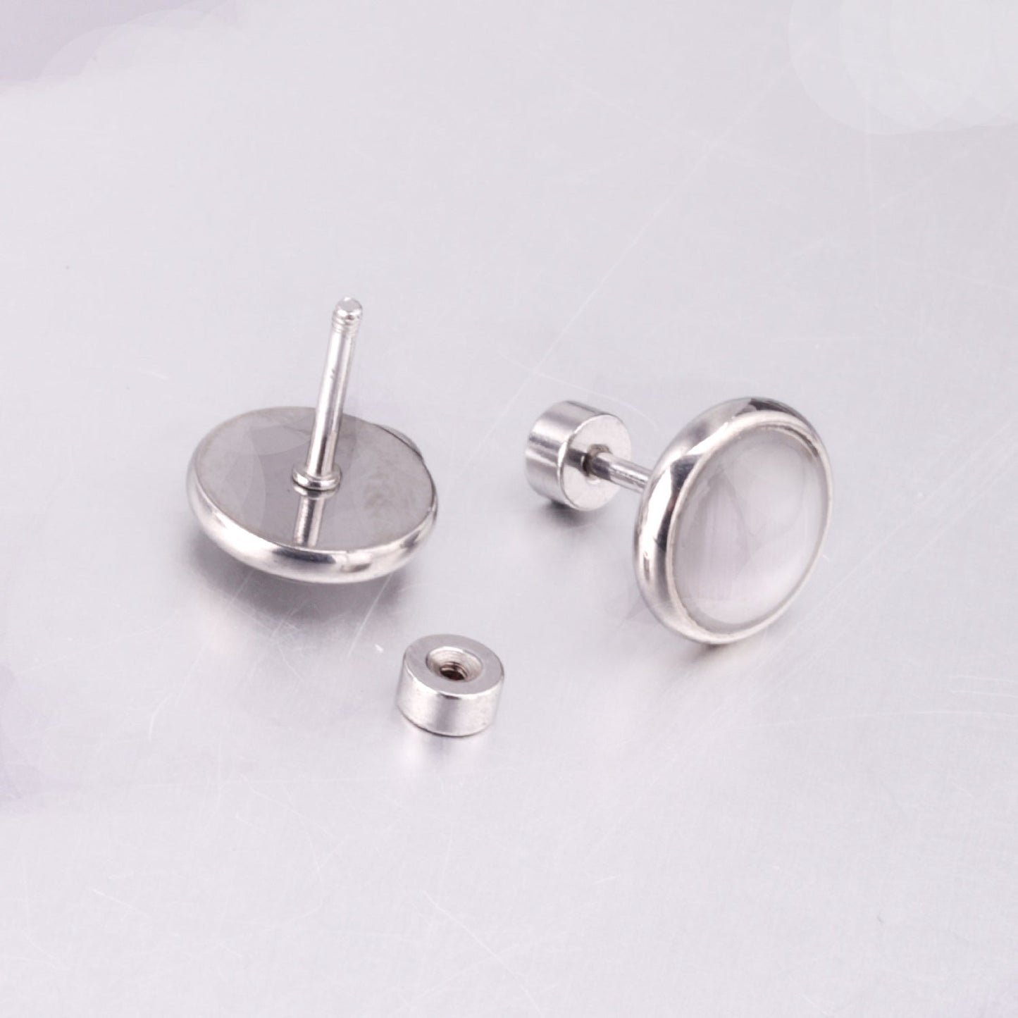 12 pairs 10mm/8mm Steel/Gold Mixed Screw Earrings