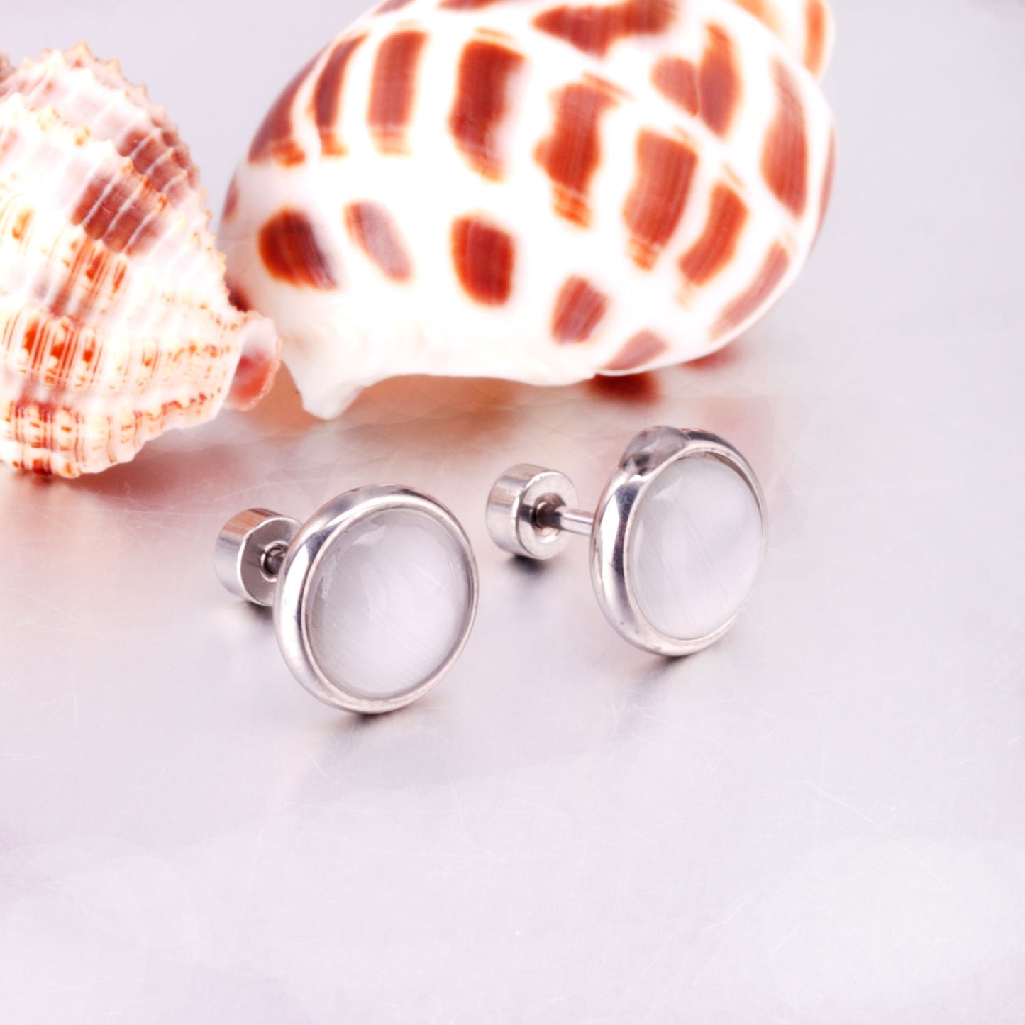 12 pairs 10mm/8mm Steel/Gold Mixed Screw Earrings