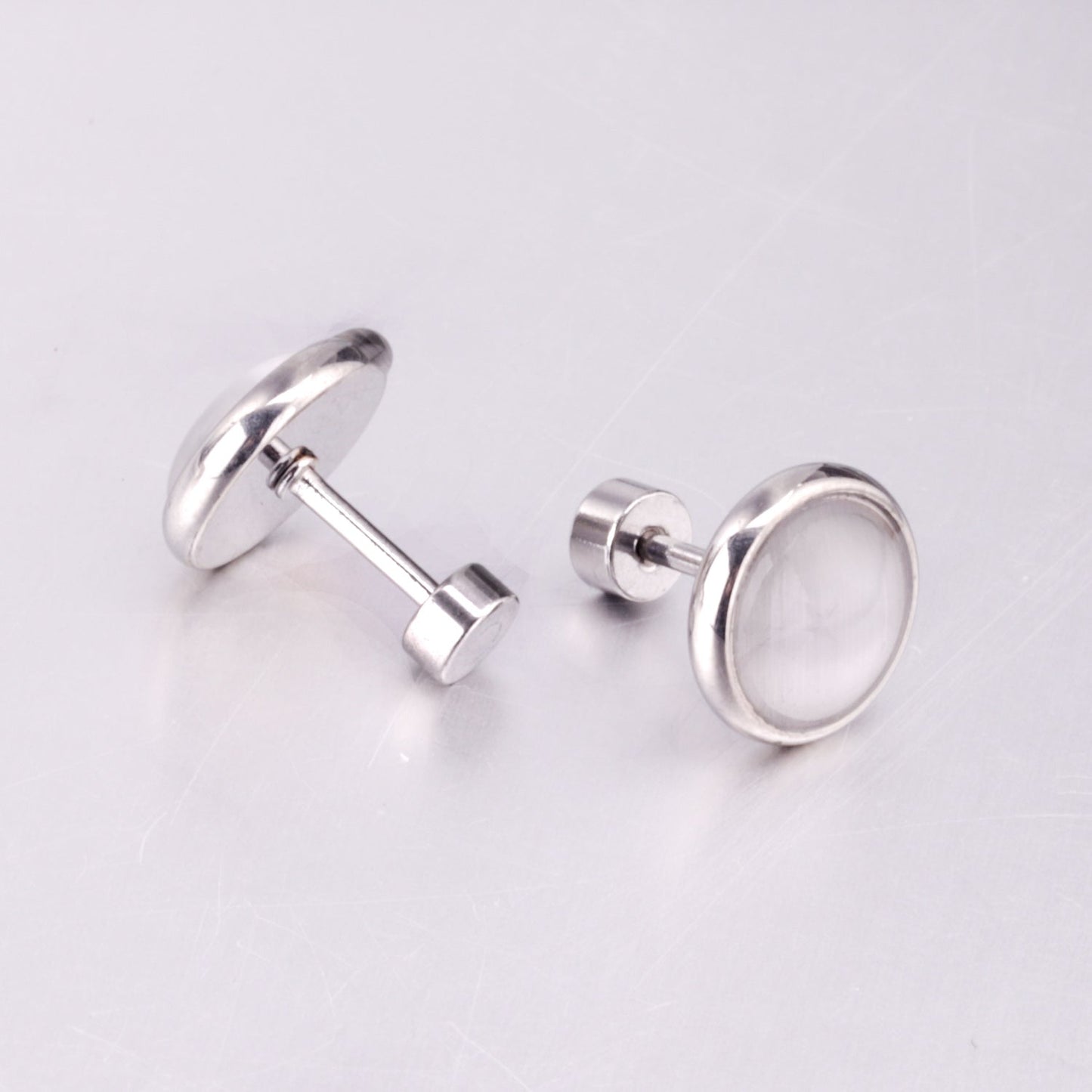 12 pairs 10mm/8mm Steel/Gold Mixed Screw Earrings