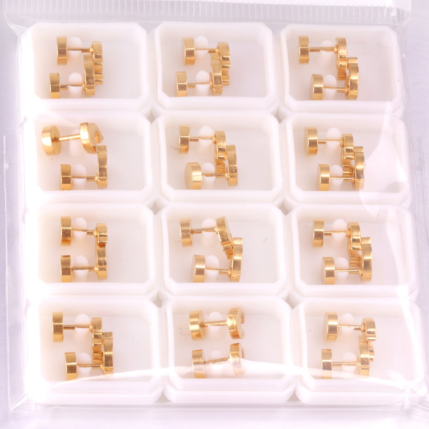 12 pairs Dolphin Shape Steel Goldtone Screwback Stud Earrings