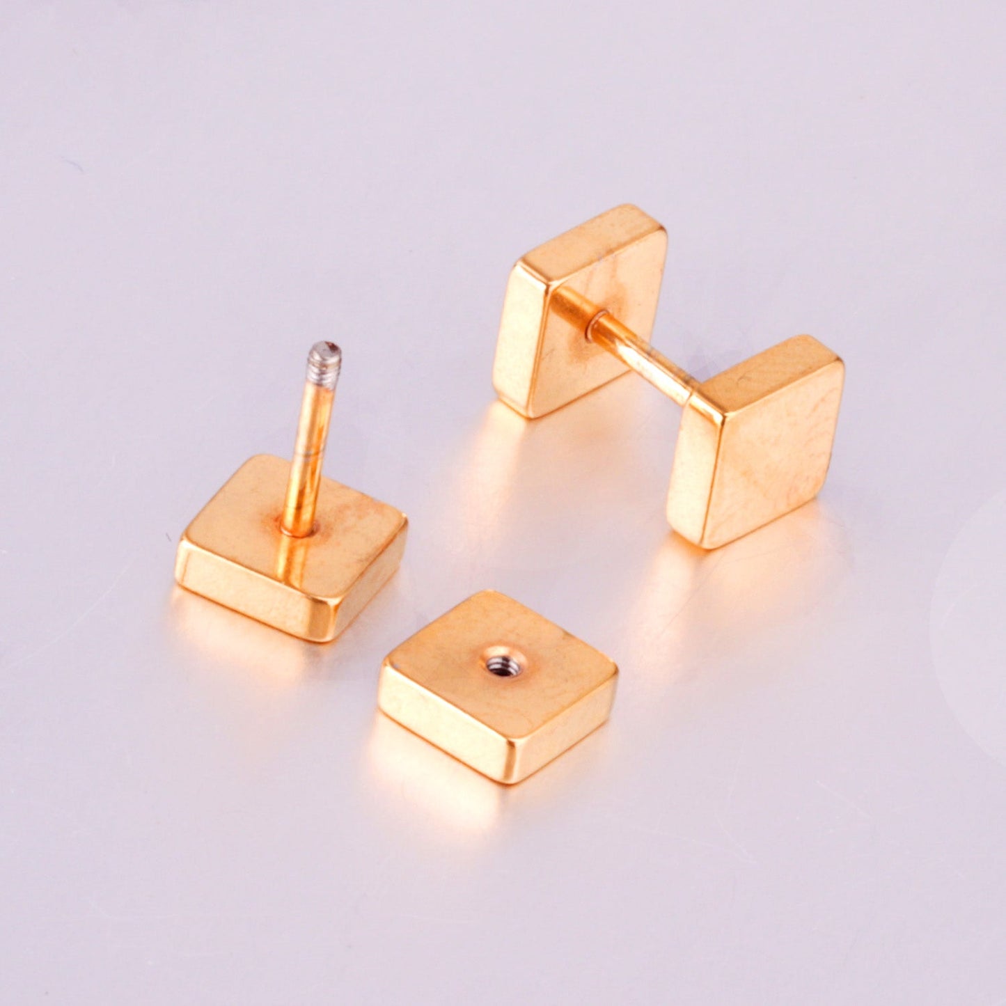 4mm/6mm/8mm Gold-Steel Square Cake Plugs